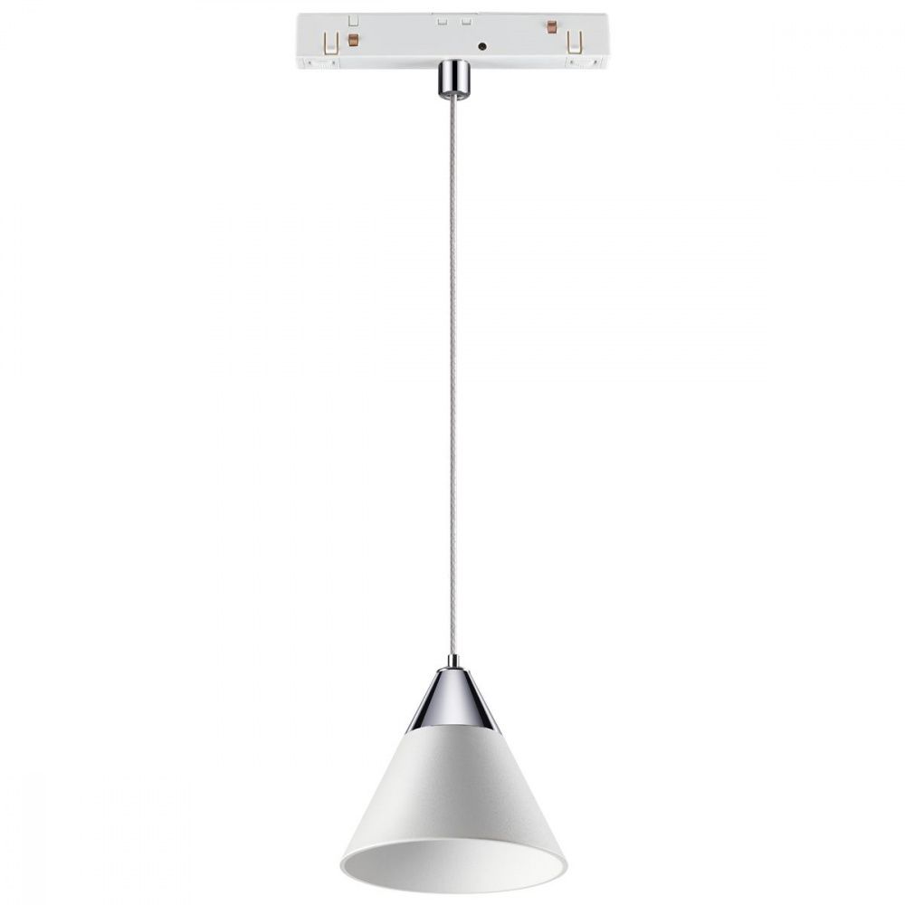 Трековый светильник для низковольного шинопровода Novotech Flum 358406, 10W LED, 4000K, хром-белый