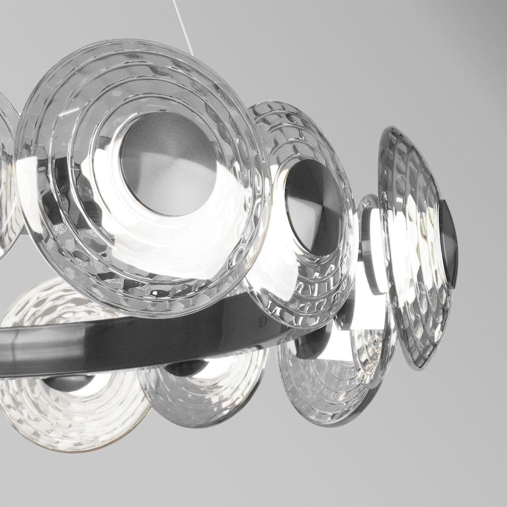Подвесная люстра 70*29,5-159 см, 16*LED, 72W, 4000K, Favourite Claros 4643-16P, матовый никель