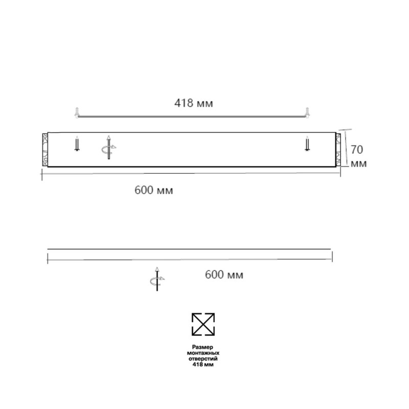 Накладной светильник *60*7 см, LED, 100W, 3000K-6000K Sonex Felice 7722/100L, золотой