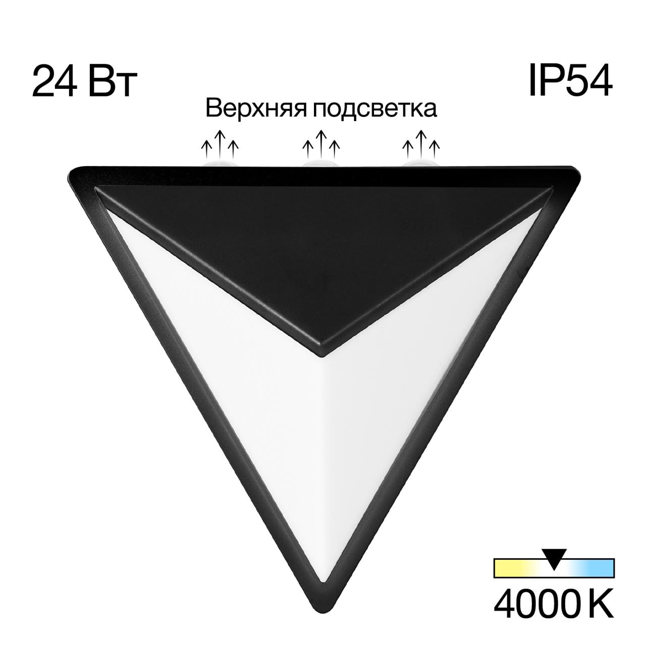 Уличный настенный светильник 25 см, 24W, 4000K, Citilux DOMUS CLU0804BK LED, черный