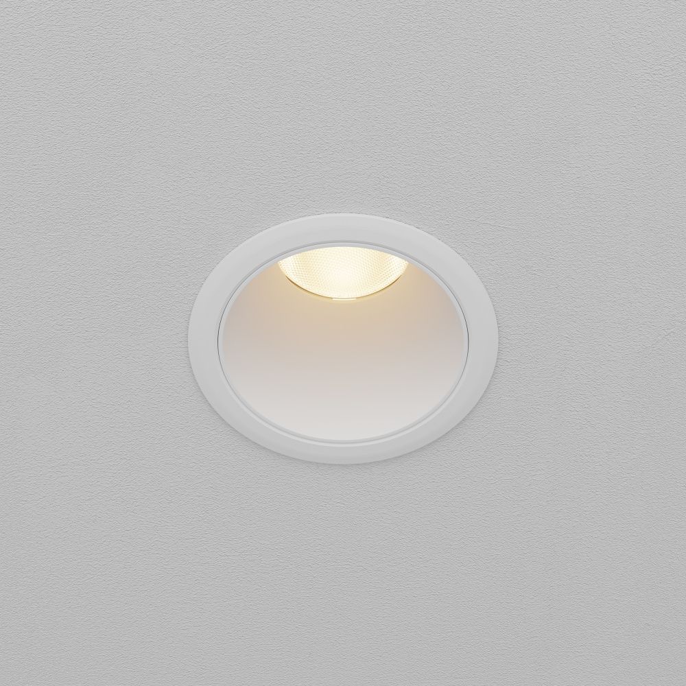 Встраиваемый светильник 7*10 см, вр 6 см, *LED*10W, 3000K, Maytoni Dip DL116-10W-3K-W, Белый