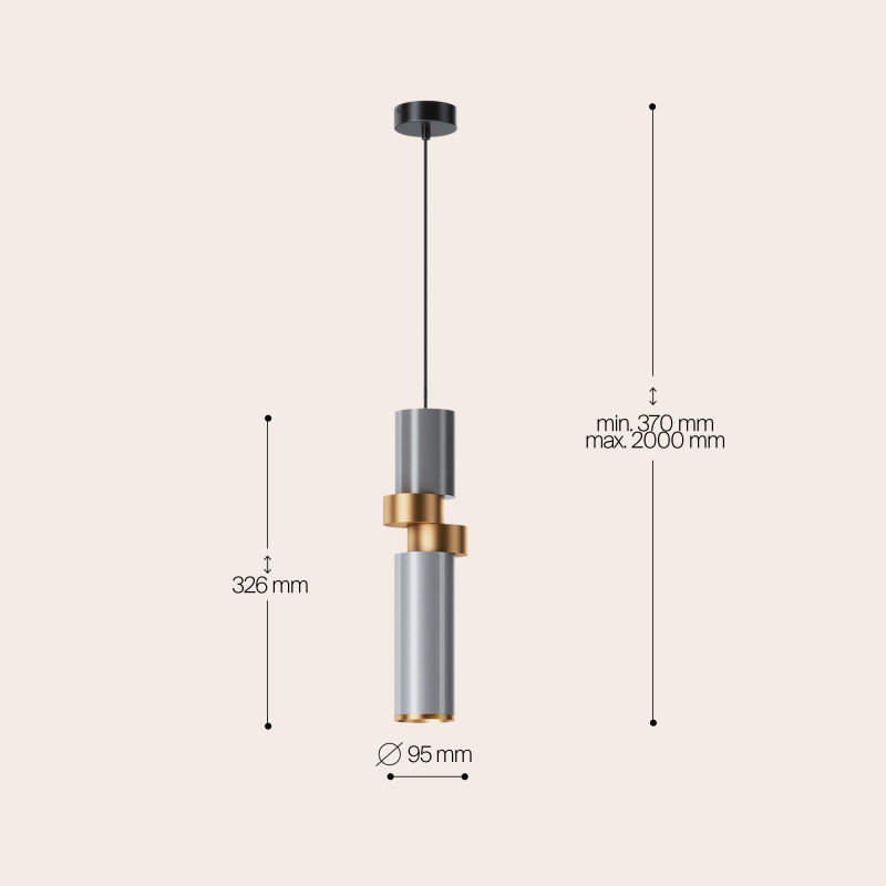 Светильник 10 см, Maytoni Palette MOD303PL-01CFL2, золото-черный-серый
