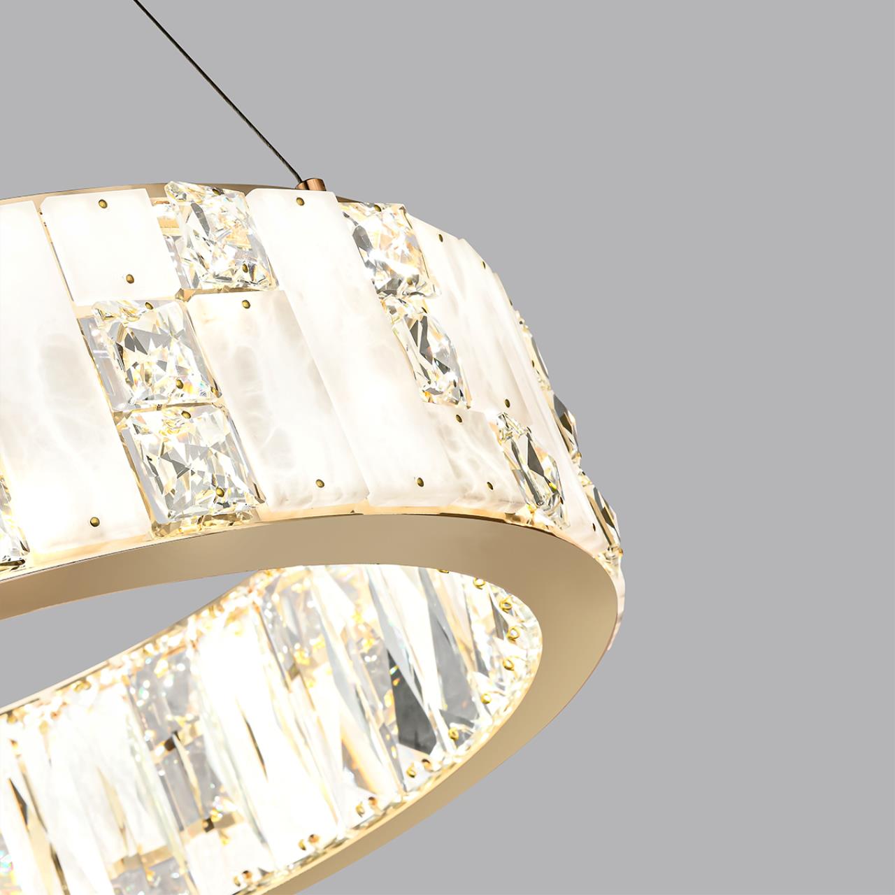 Люстра 48*48*100 см, LED 1*60W, 3700 К, Odeon Light Crossa 5072/60L, золото/прозрачный/белый