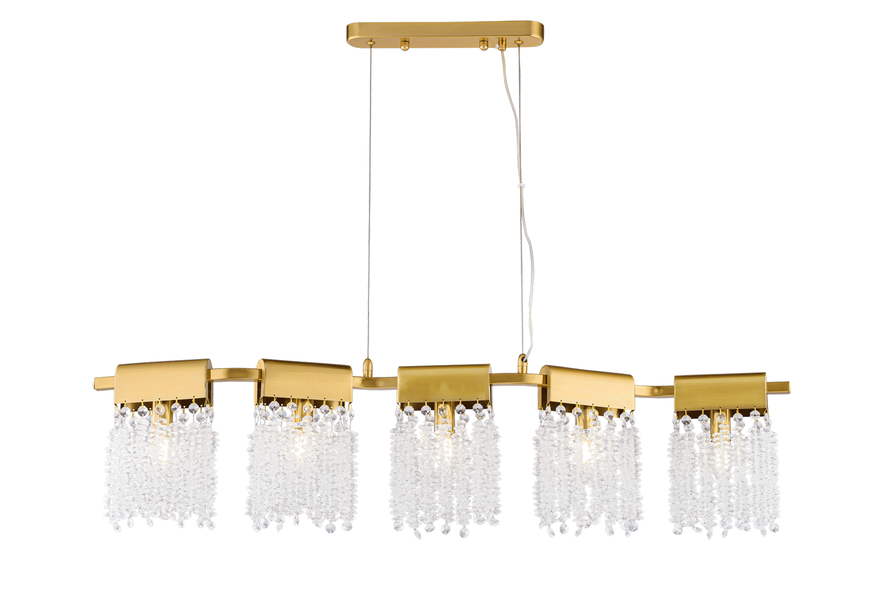 Люстра 1000*250*200-700, 5*E14, 40W NewRgy Cristallo 5630P/5A PLATING BRASS+CLEAR, PLATING BRASS+CLEAR