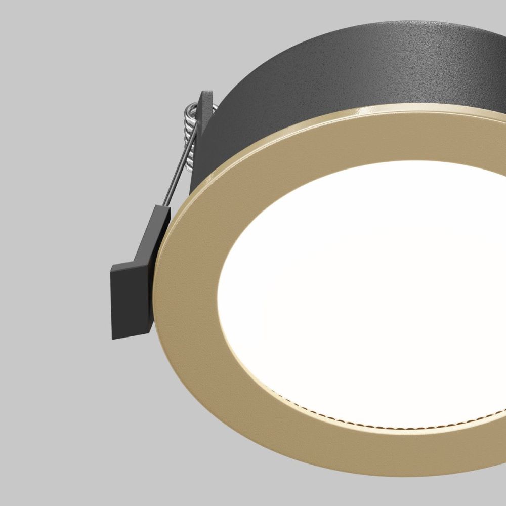 Встраиваемый светильник 10 см, вр 9 см Maytoni Technical Downlight Orb DL130-GX53-MG, черный-золото