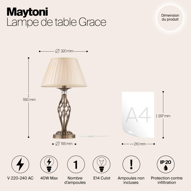 Настольная лампа Maytoni RC247-TL-01-R Бронза