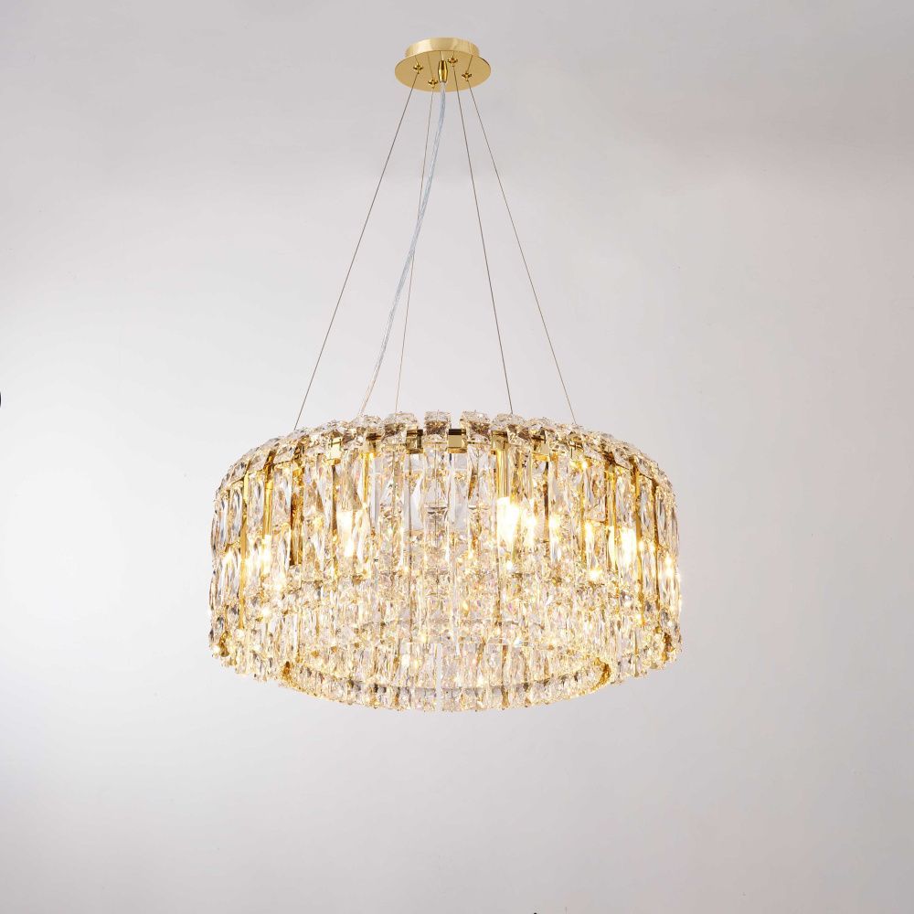 Люстра Ø600 x H280 (1200), мм, 8*40W (320W), H GOLD (Золото) NewRgy NW090-ф600*H280(1200) H GOLD