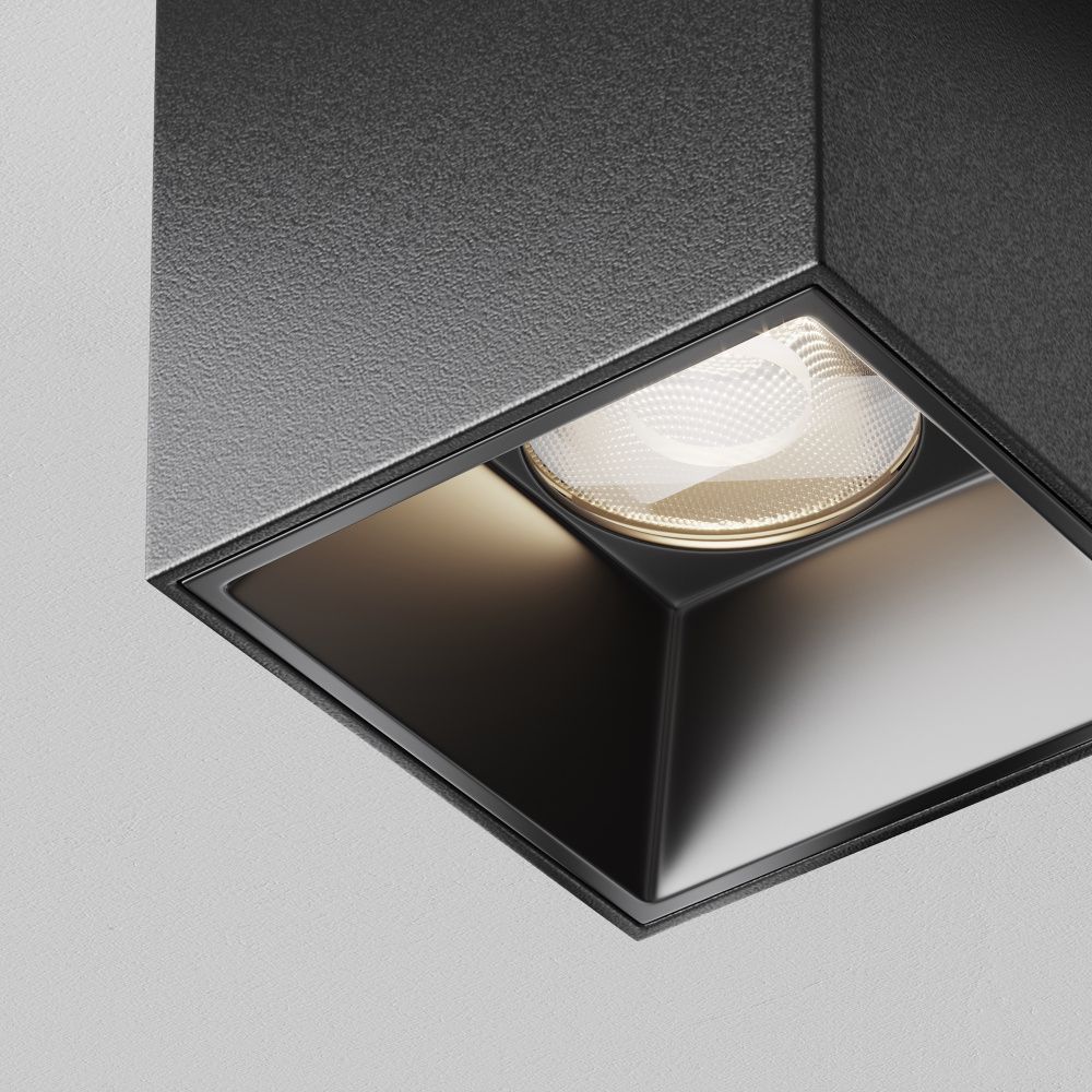 Светильник  C064CL-5W4K-SQ-B 5,3*5,3*-6 см, *LED*5W, 4000K, Maytoni technical Alfa LED C064CL-5W4K-SQ-B, Черный