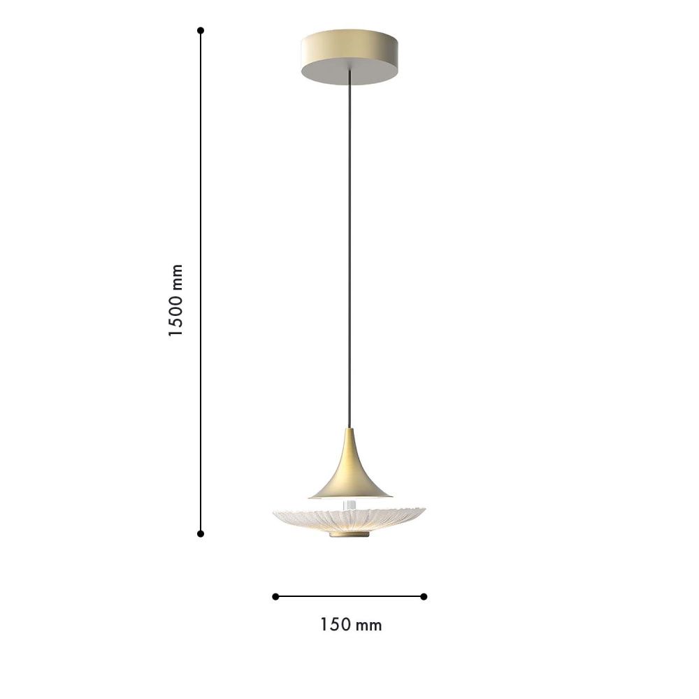 Подвес 15*150 см, 1*LED, 6W, 4000K, Favourite Wilet 4657-1P, золотой матовый