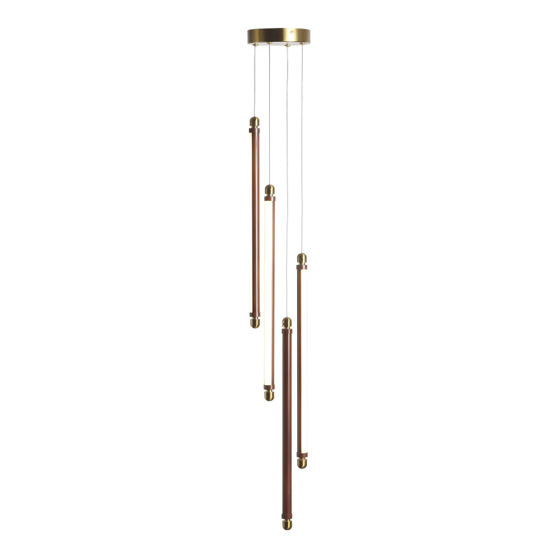 Подвесной светильник 14*201 см, 4*LED, 24W, 3000К, ST-Luce BRICK SL6225.303.04 латунный