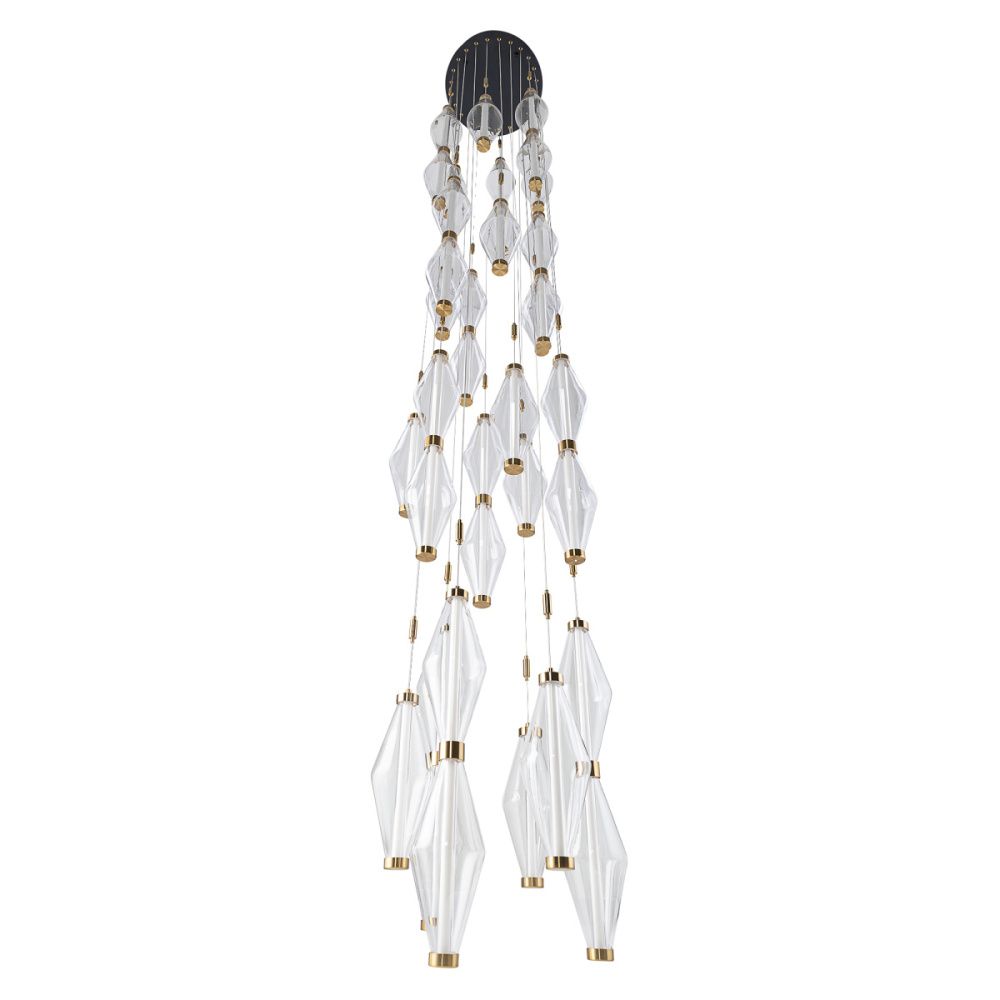 Люстра подвесная *46*240-500 см, *LED*158W, 3000K, Citilux Tanna CL253040, Латунь\Чёрный