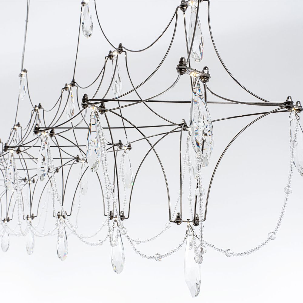 Подвесная люстра 120x25x110см, LED, 28Вт, 3000 / 6000K, Modelux ML.5603.1200P СН Хром