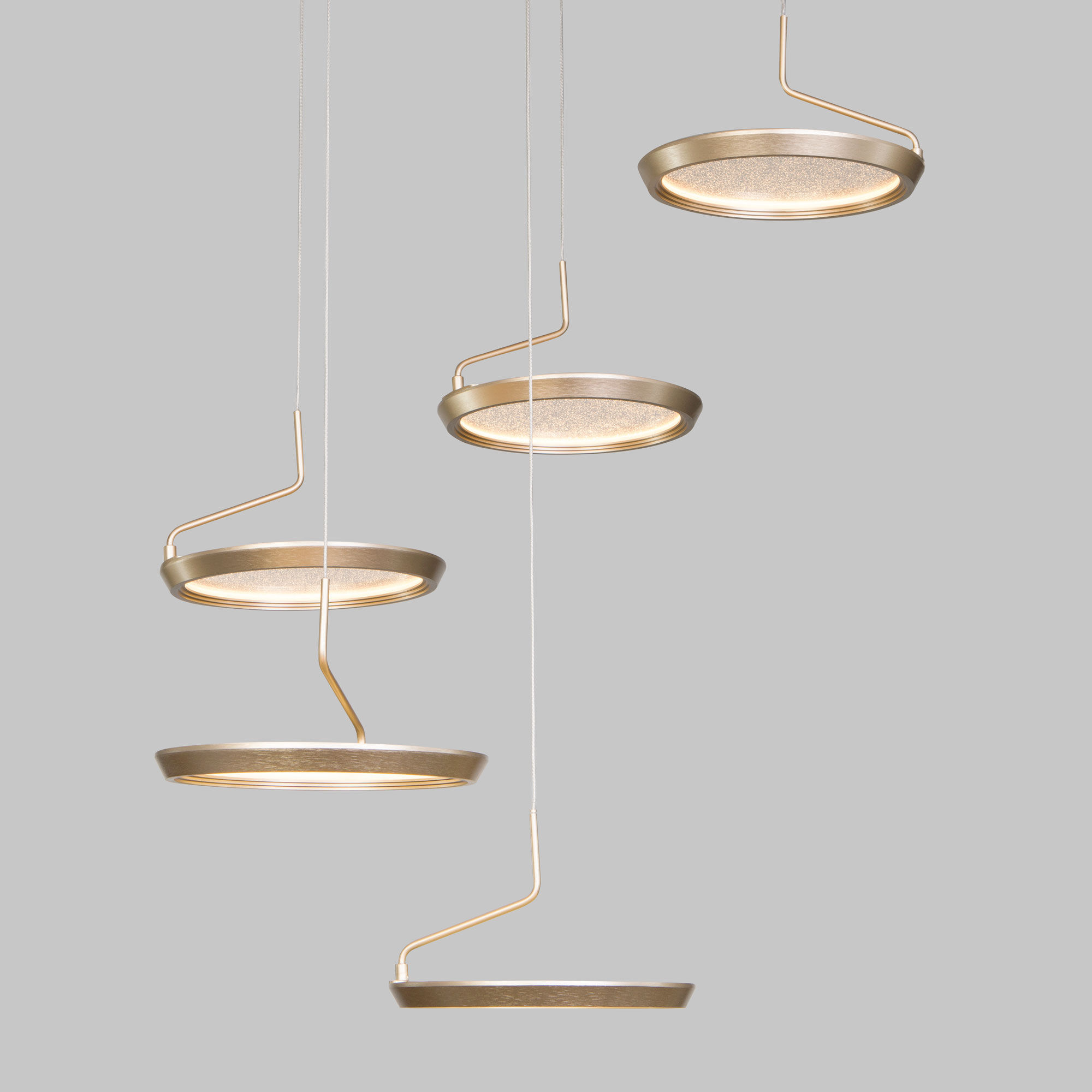 Подвесной светильник 65*65*200 см, LED*75W, 3000K, Eurosvet Crespella 90034/6, золото, a069295