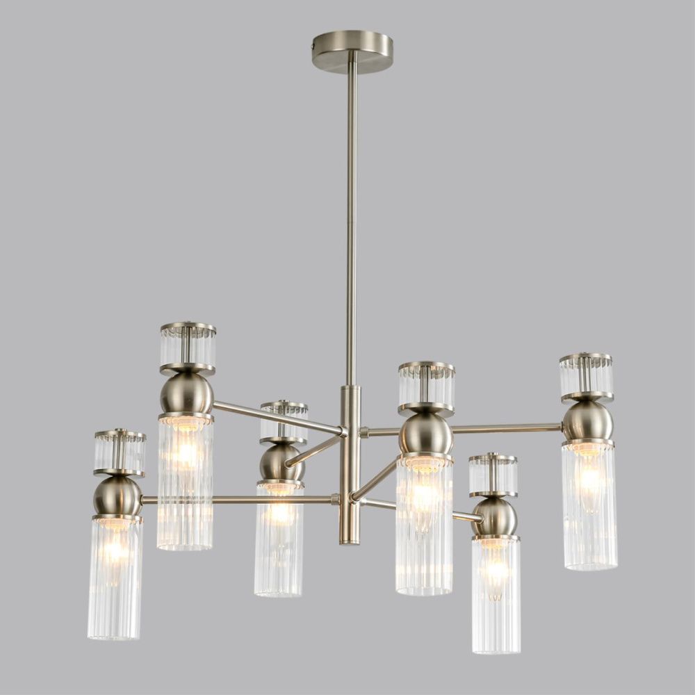 Люстра *62*72,5-72,5 см, 6*E14*40W, Lumion Denver LUM8277/6, стальной; серебристый