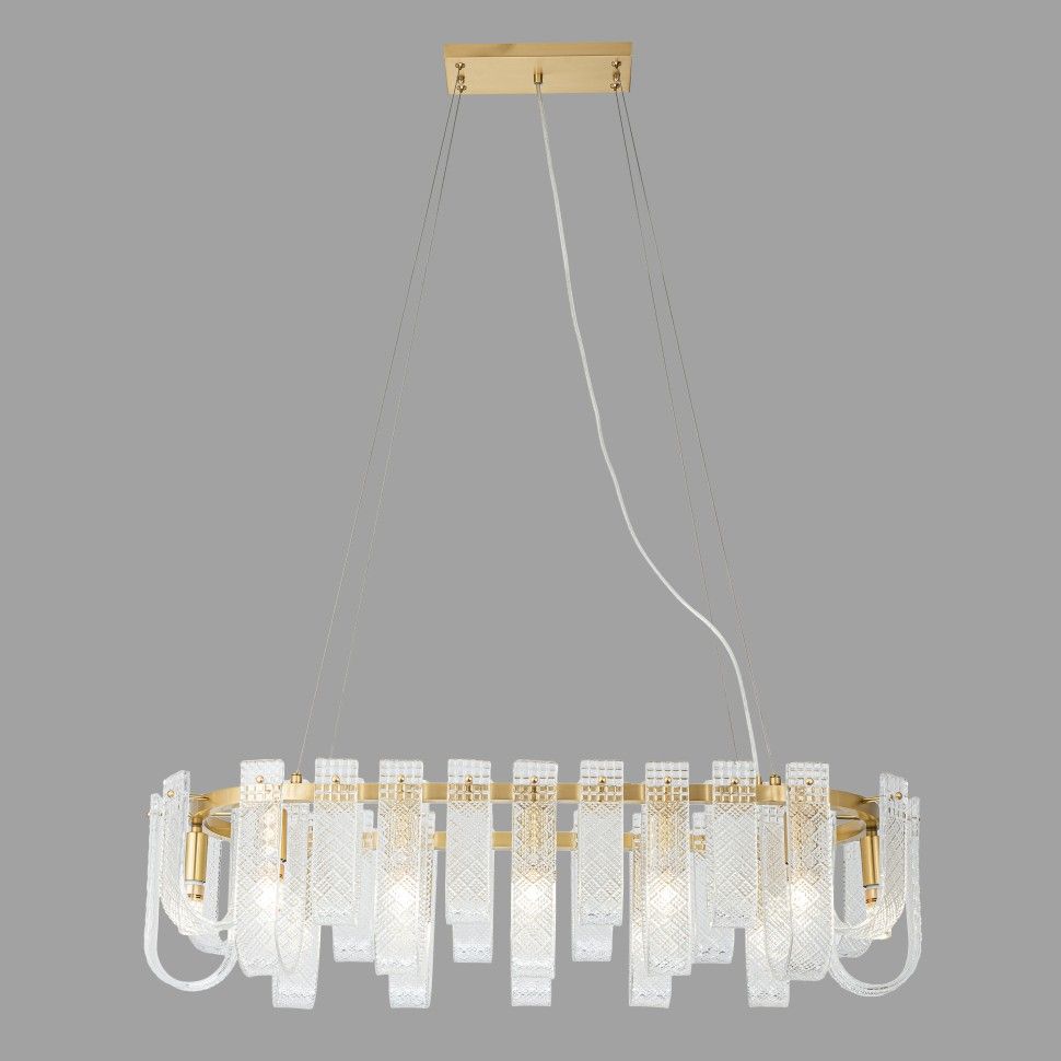 Подвесной светильник 40-26 см, 12*Е14*60W, K, Belfast Severn 6601-950 BR CL, Латунь