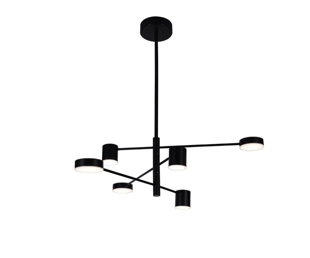 Люстра на штанге 90 см, 84W, 3000K, Kink Light Мекли 07650-6D,19(3000K), черный