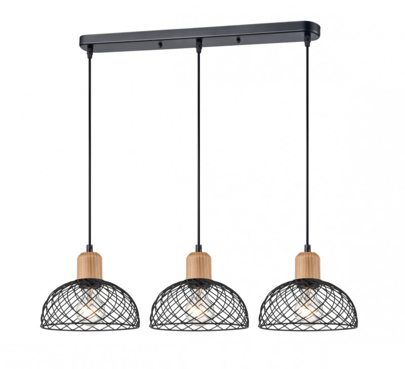 Подвесной светильник 20*72*170 см, 3*E27 черный, бежевый Vele Luce Folk VL6502P03