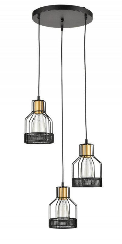 Подвесной светильник  41*166 см, 3*E27 черный, золото Vele Luce Abbis VL6262P03