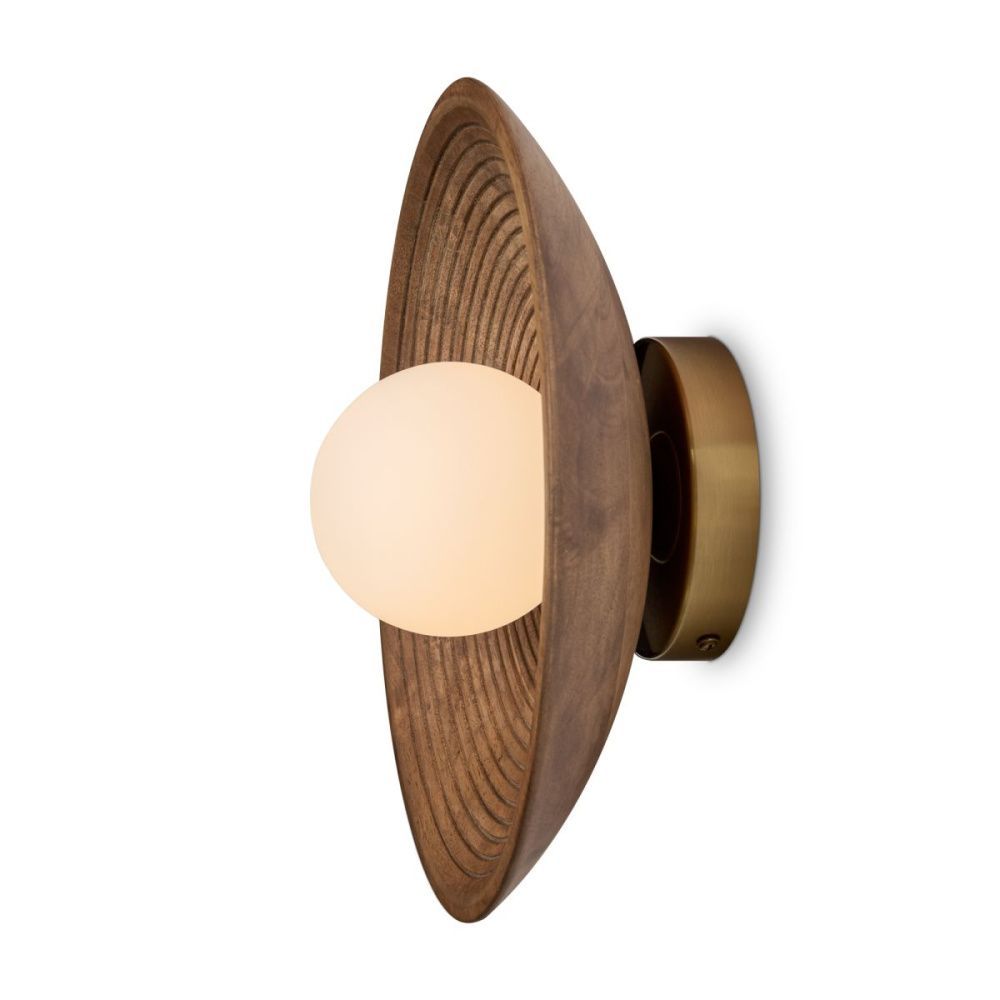 Настенный светильник 30 см, Freya Albero FR5589WL-01T1, латунь-дерево