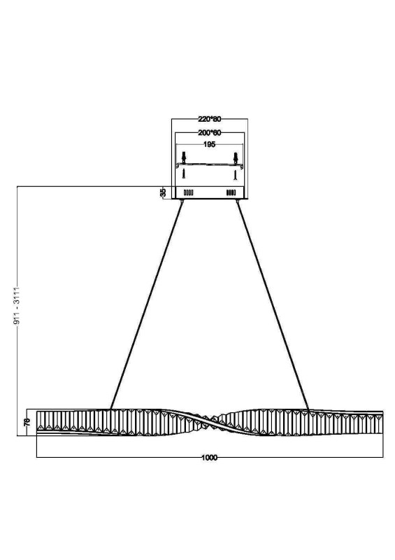 Подвесной светильник 100*8*311,1 см, LED, 27W, 3000К, Maytoni Krone P097PL-L28BS3K латунный