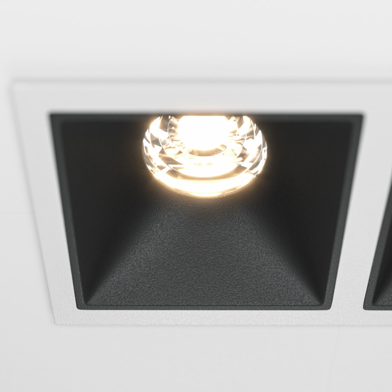 Светильник 13 см, 20W, 3000K, Maytoni Downlight Alfa LED DL043-02-10W3K-SQ-WB, белый-черный