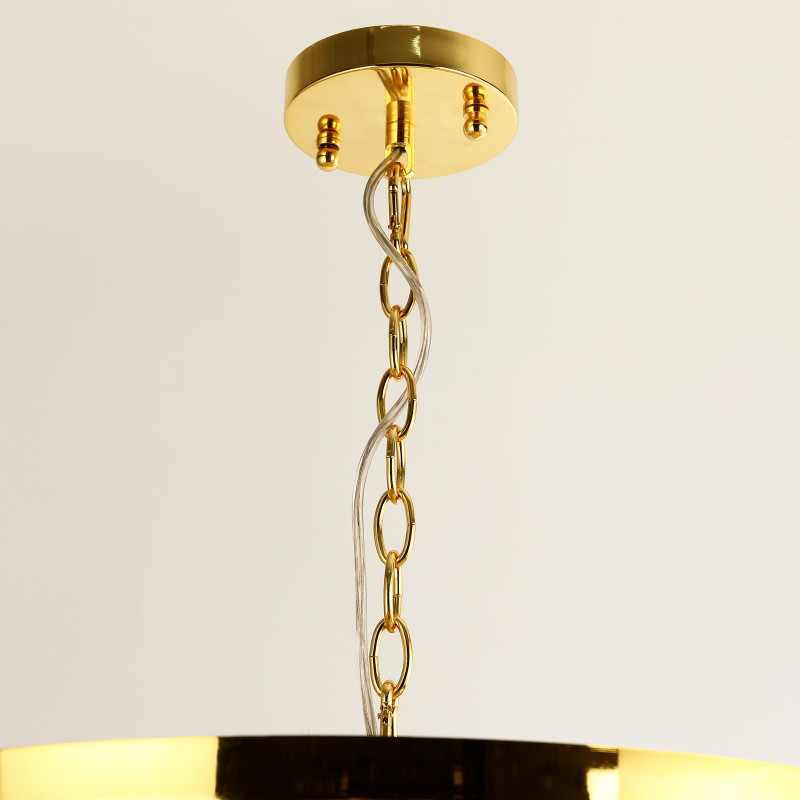 Люстра 2в1 Favourite Everest 2946-10PC, D500*H500/1500, золота, плафон состоит из каскада хрустальных подвесок на цепочках