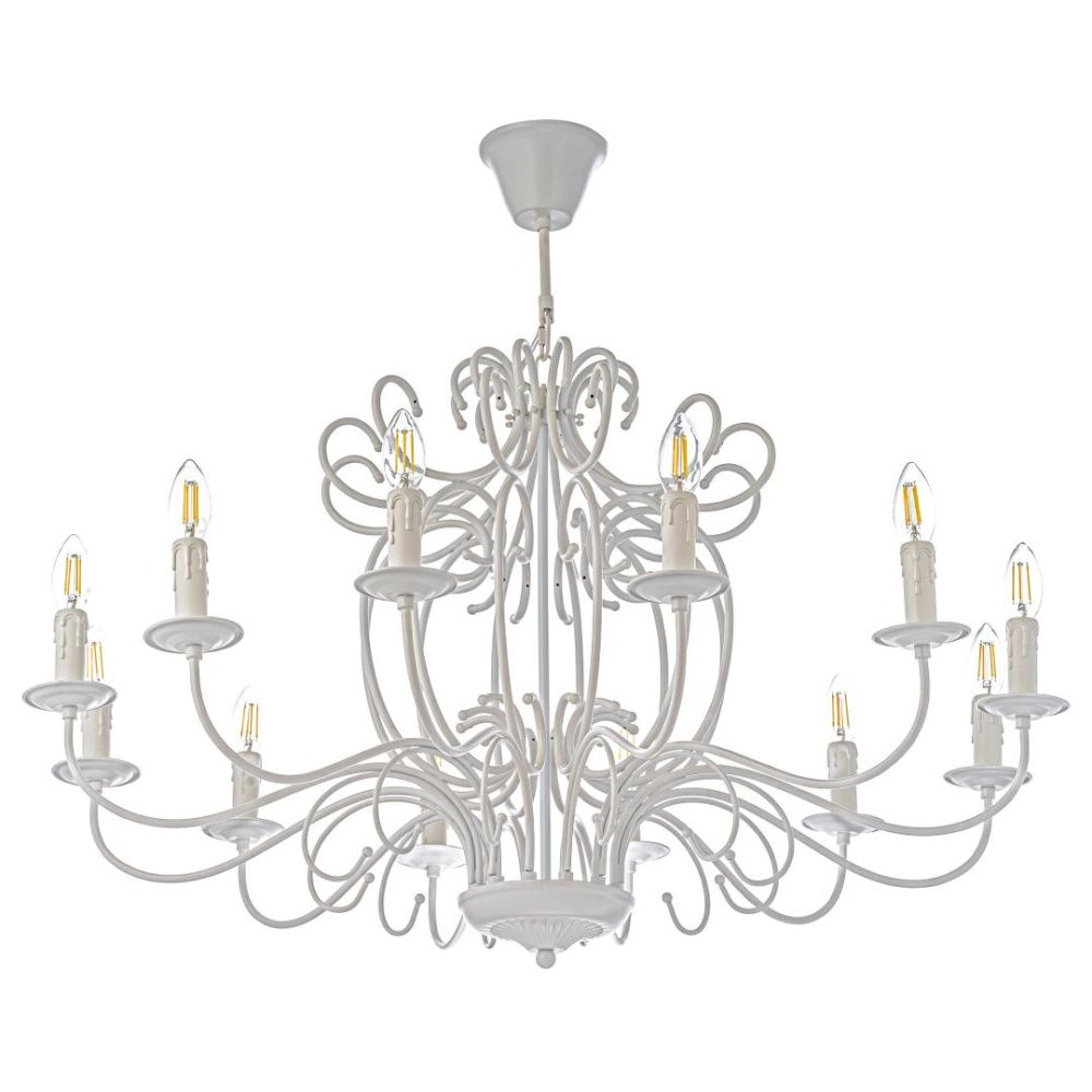 Люстра *90*133 см, 12*E14*40W, Arti Lampadari Amaro White Amaro E 1.1.12 W, Белый