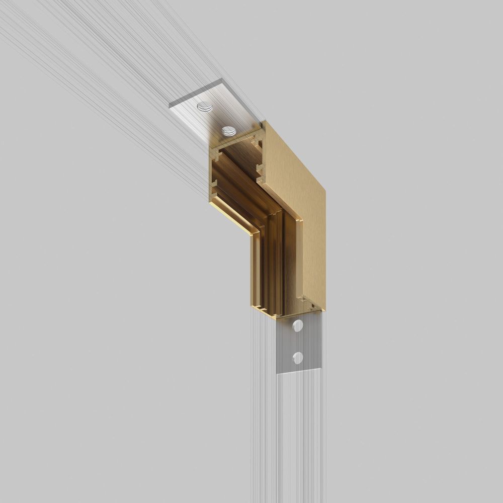 Brass Line Коннектор угловой внутренний для накладного шинопровода (латунь) 85225/00, 5*5*см, Elektrostandard Line Magnetic 85225/00, латунь