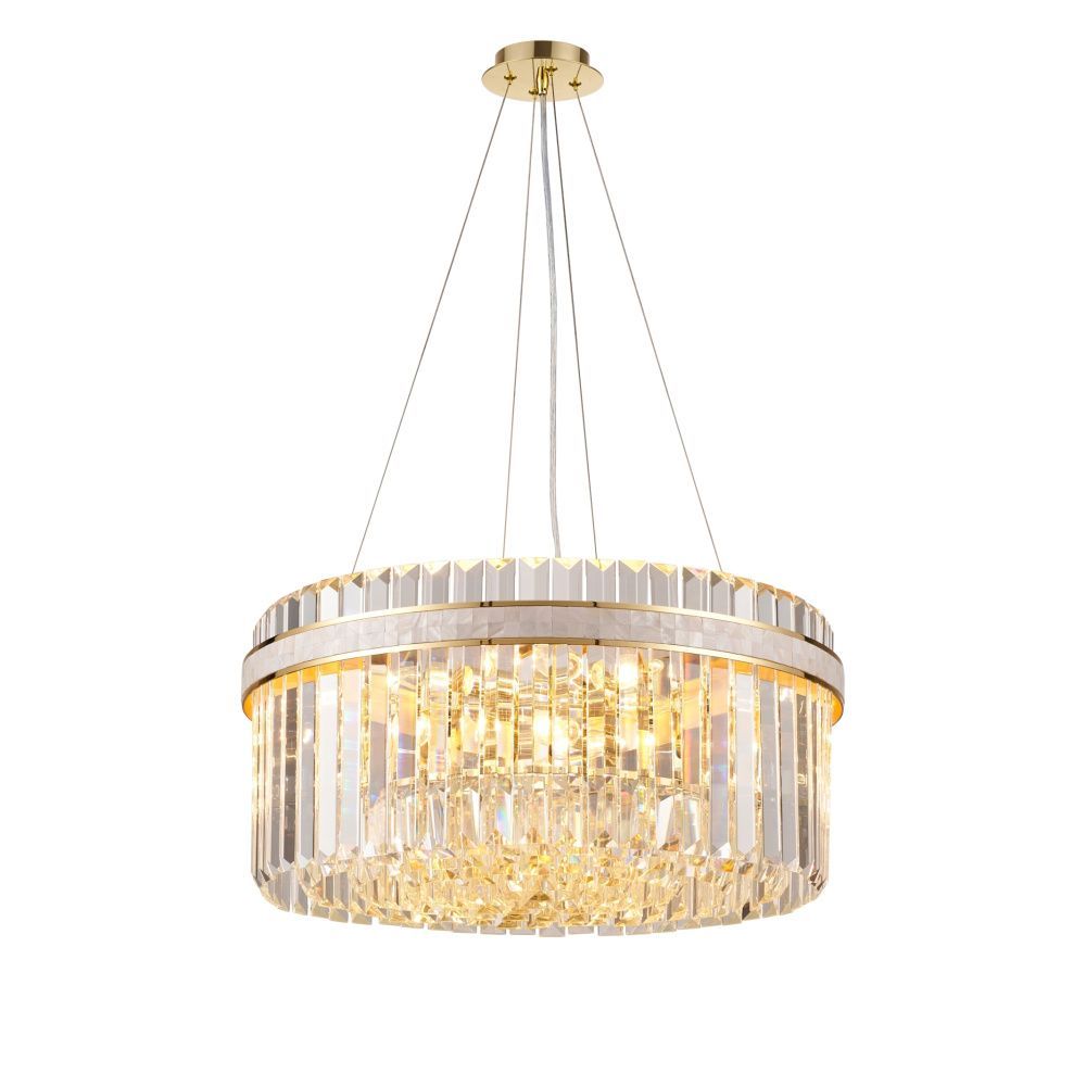 Люстра Ø600 x H280(1200), мм, 12*40W (480W), H GOLD (Золото) NewRgy NWK108-ф600*H280(1200) H GOLD