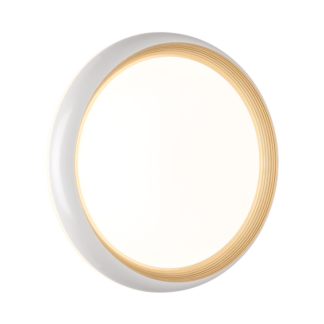 Cветильник 38*8,7 см, LED 48W, 4000 К, IP43, белый/золотой, пластик Sonex Tofiq White, 7650/DL