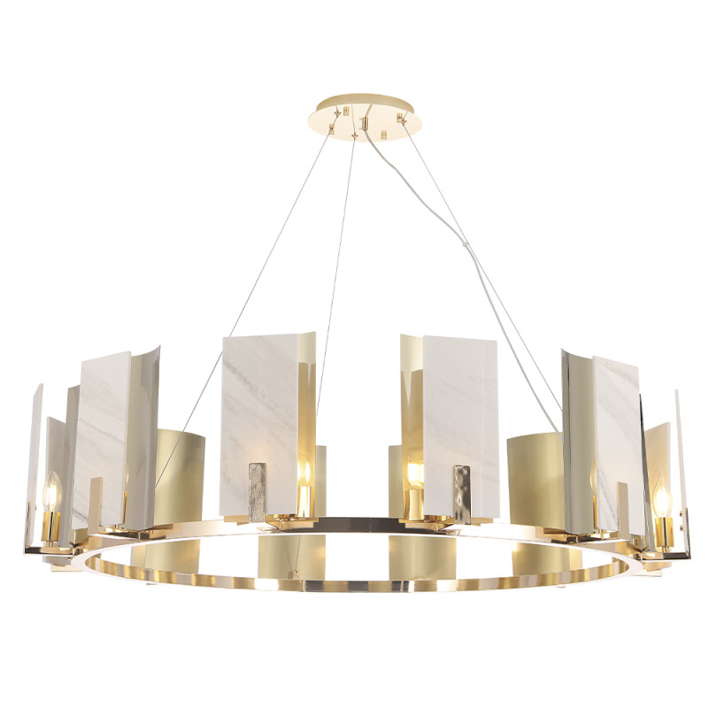Светильник 118 см, Crystal Lux DELUXE SP12, золото-мрамор