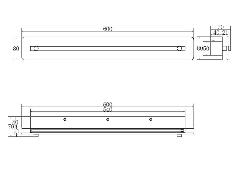 Бра 60*7*8 см, LED*17W, 3000 К, Maya P091WL-L13CH3K Maytoni, Хром