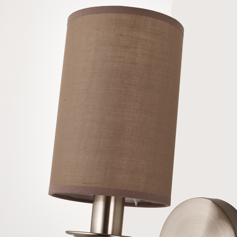 Бра Favourite Argo 2934-1W, D210*W120*H340, никеля, плафон из коричневой ткани