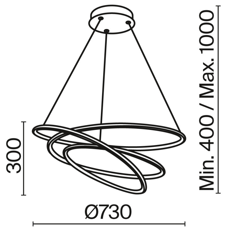Подвесная люстра 73*73*320 см, 2* LED, 79W, 3000К-4000К Maytoni Nola MOD100PL-L88WK1 белый