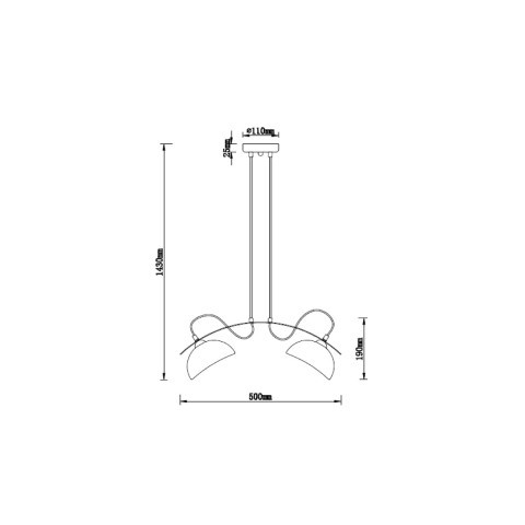 Подвесной светильник 19*50*143 см, 2*G9 черный Vele Luce Musicista VL5462P22