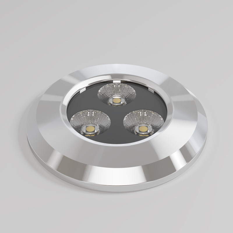 Встраиваемый светильник 7,5*9,5 см, LED*3W, 3000 К, Flash O044DL-L3S3K Maytoni Outdoor, Серебро