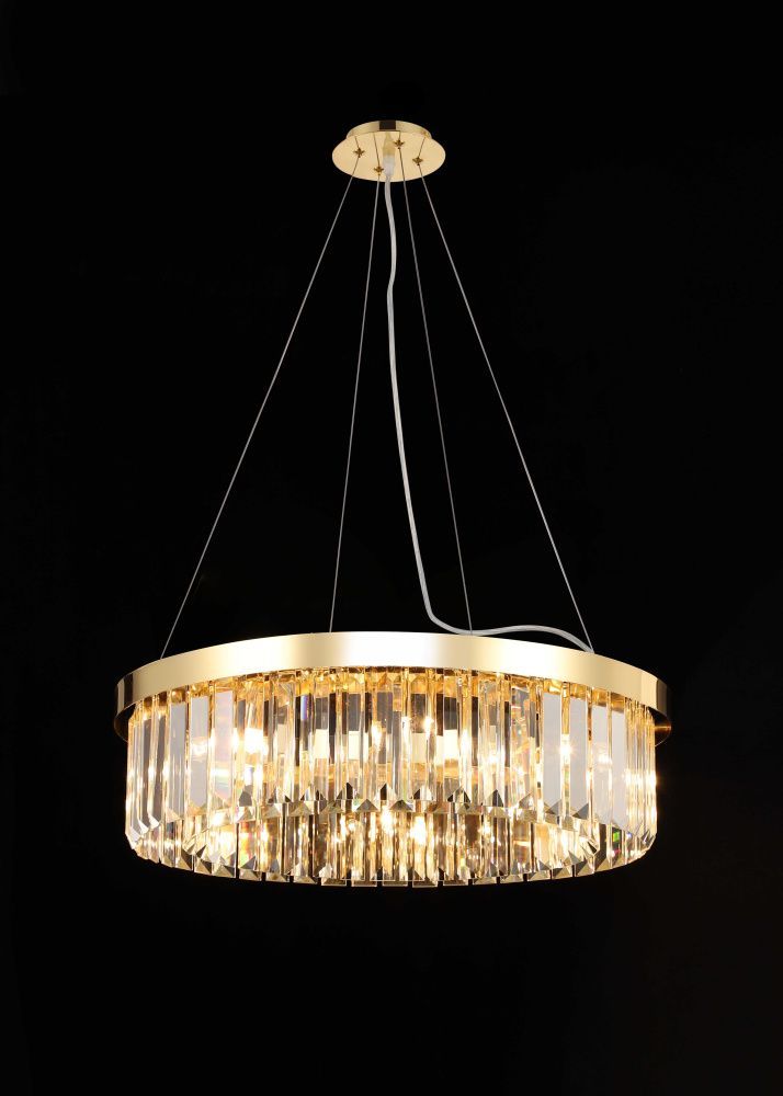 Люстра Ø600 x H170 (1200), мм, 8 x 40W (320W), H GOLD (Золото) NewRgy G15-ф600*H170(1200) H GOLD