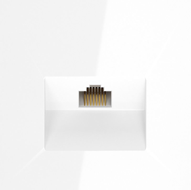 Розетка компьютерная встраиваемая Voltum S70 RJ45 кат.6, белый  пластик  VLS060101