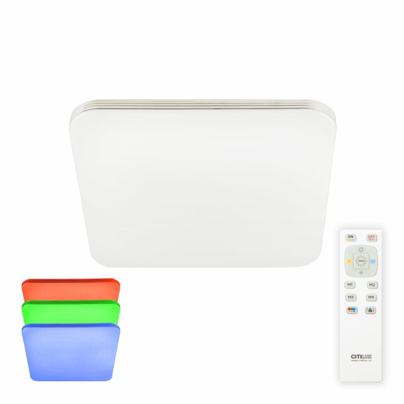 Светильник 34 см, 35W, 3000-5500К с пультом и RGB подсветкой Citilux Симпла CL714K330G