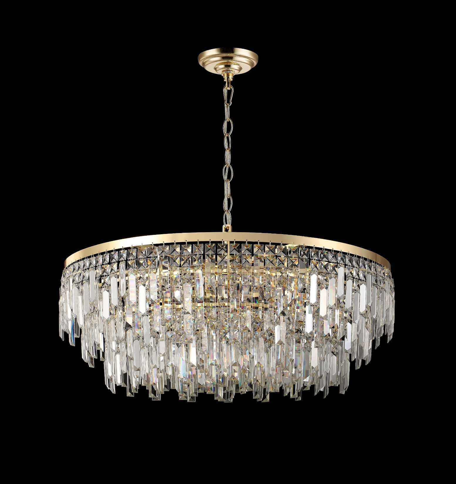 Люстра  800*300, 18*E14, 40W NewRgy Cristallo F7-ф800*H300 H GOLD, H GOLD