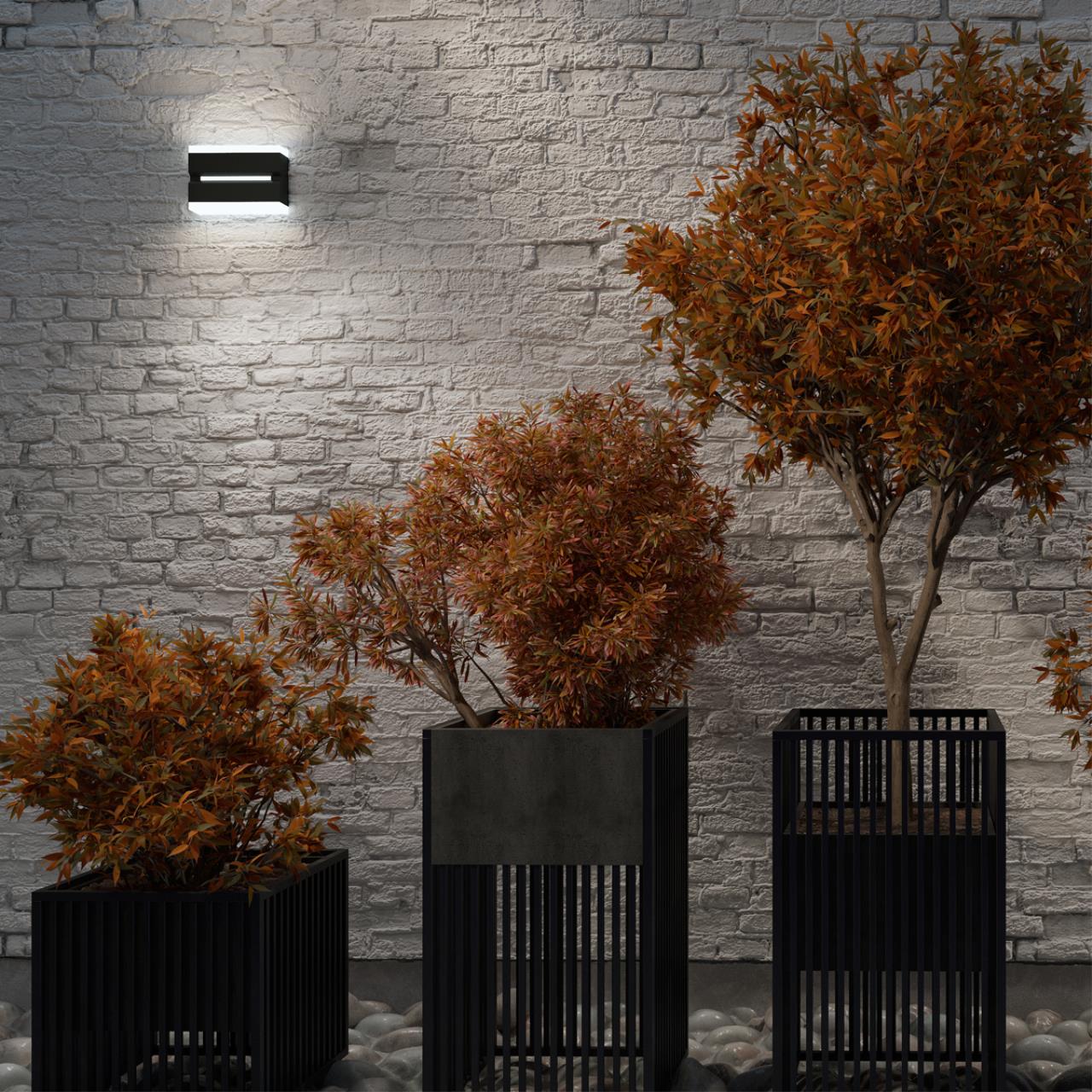 Светильник диммируемый 5*18*12,6 см, LED 12 W, 4000К Черный Novotech Street 359196 IP54