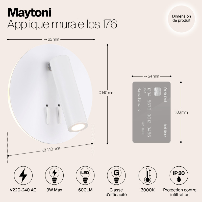 Спот Maytoni Ios C176-WL-01-6W-W, LED 9W, белый