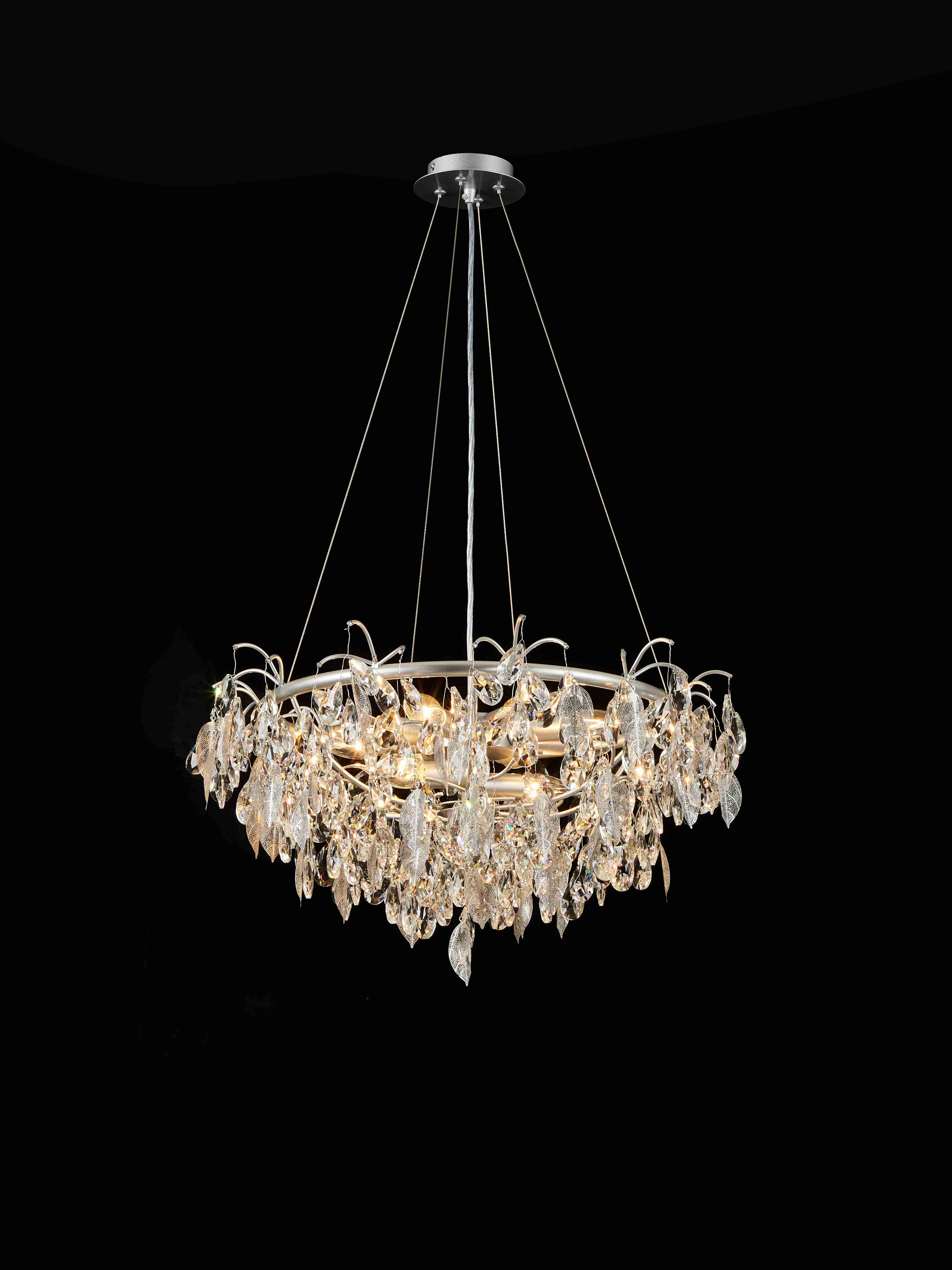 Люстра 600*300, *E14, 40W NewRgy Cristallo Z86-ф600*H300 SILVER, PAINT SILVER