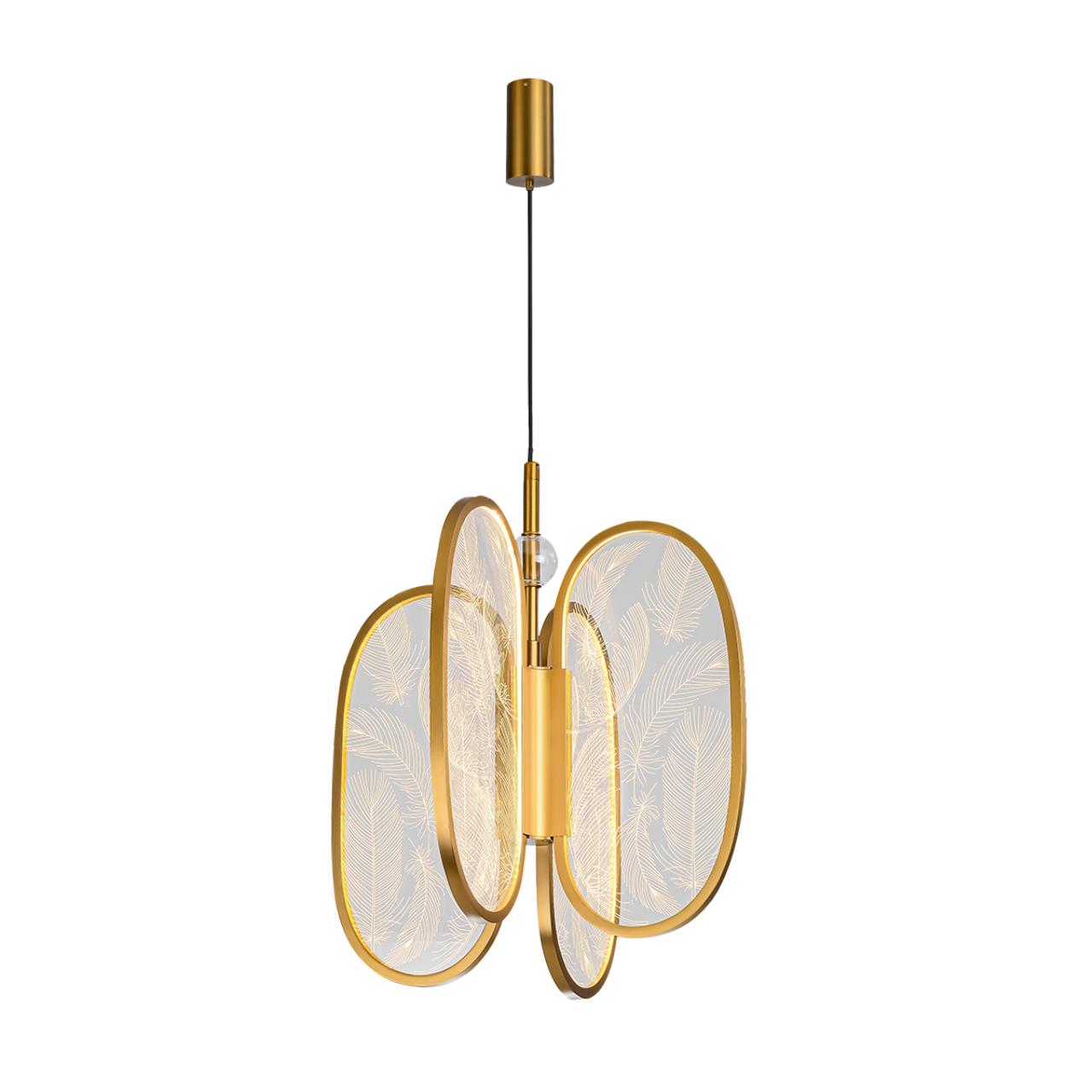 Подвесной светильник 32,5*180 см, 1 LED*38W, 3000 К, Odeon Light Piuma, античная бронза 6664/38L