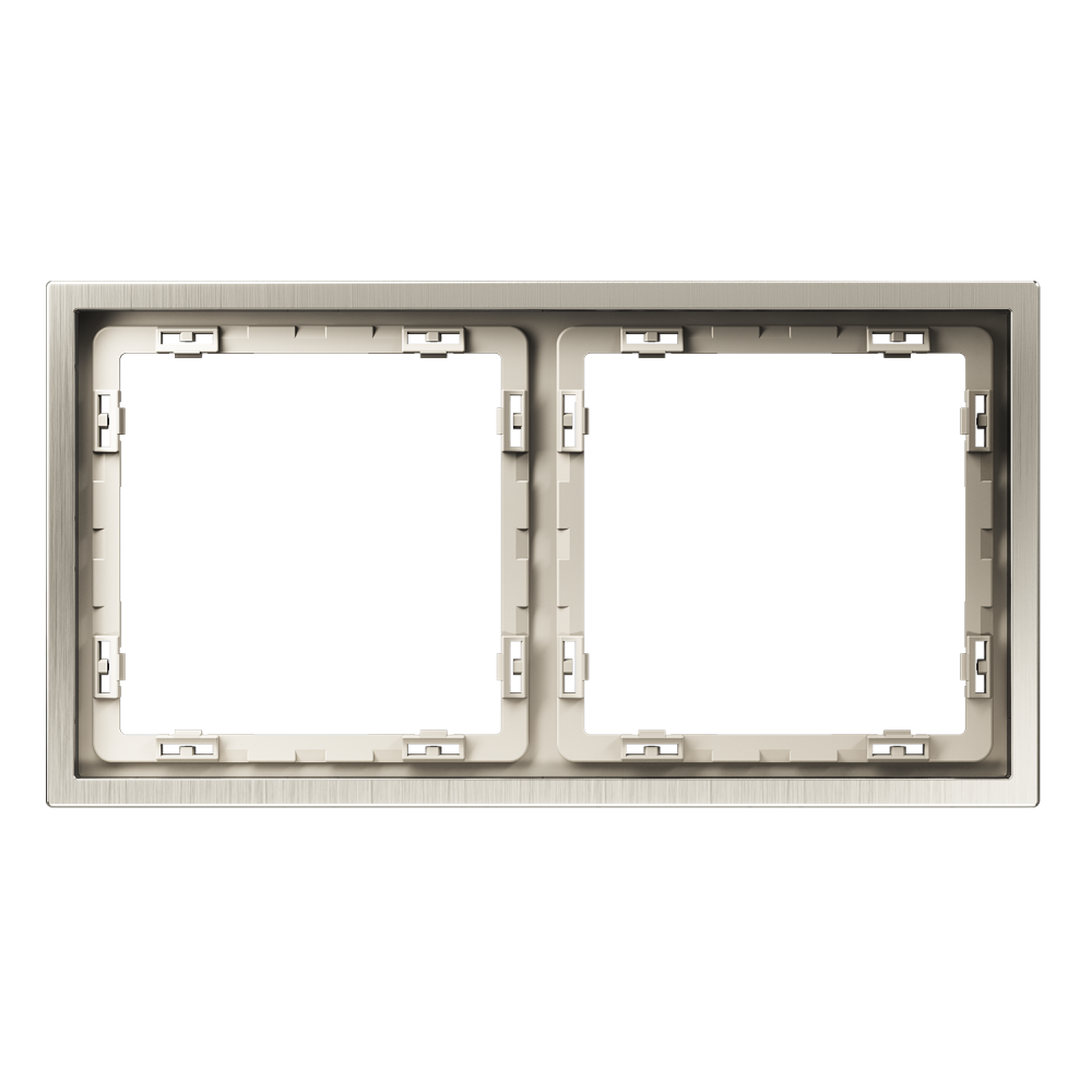 Рамка металлическая на 2 поста, S70 Metal, никель Voltum VLSM120211