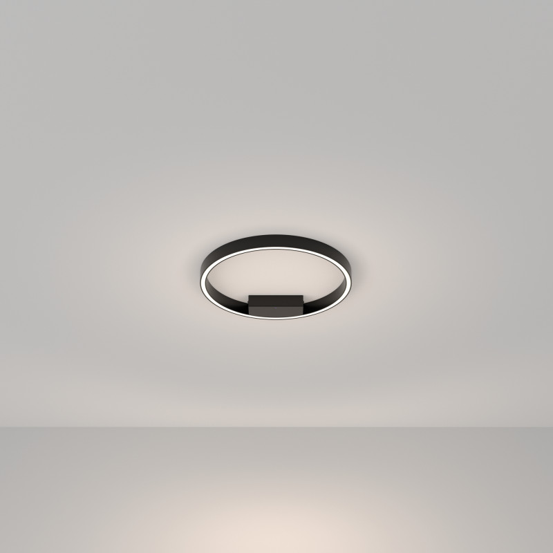 Накладной светильник 40*40*3,5 см, LED, 24W, 3000-4000К, Maytoni Rim MOD058CL-L25BK черный