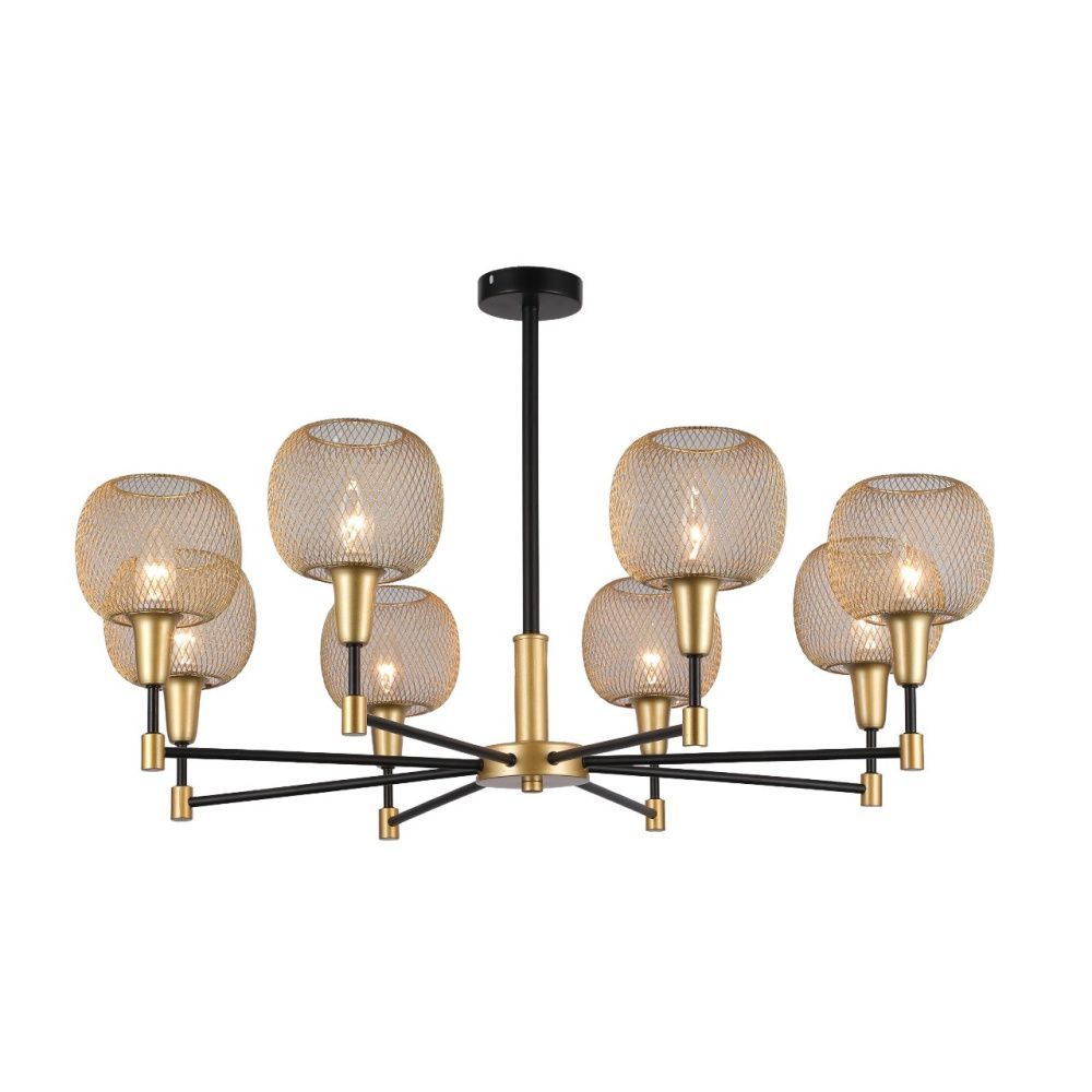 Люстра 85*85*46 см, 8*E14 Gerhort G11061/8BK+GD GD, Черный, золото