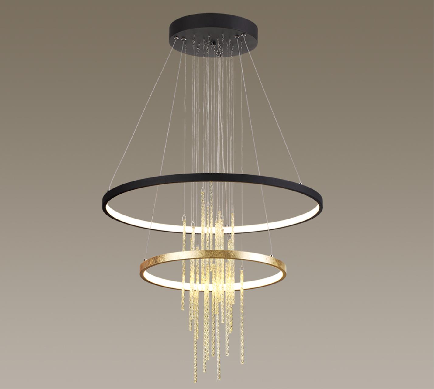 Светильник 60 см, 63W, 4000K Odeon Light Monica 3901/63L, золото-черный
