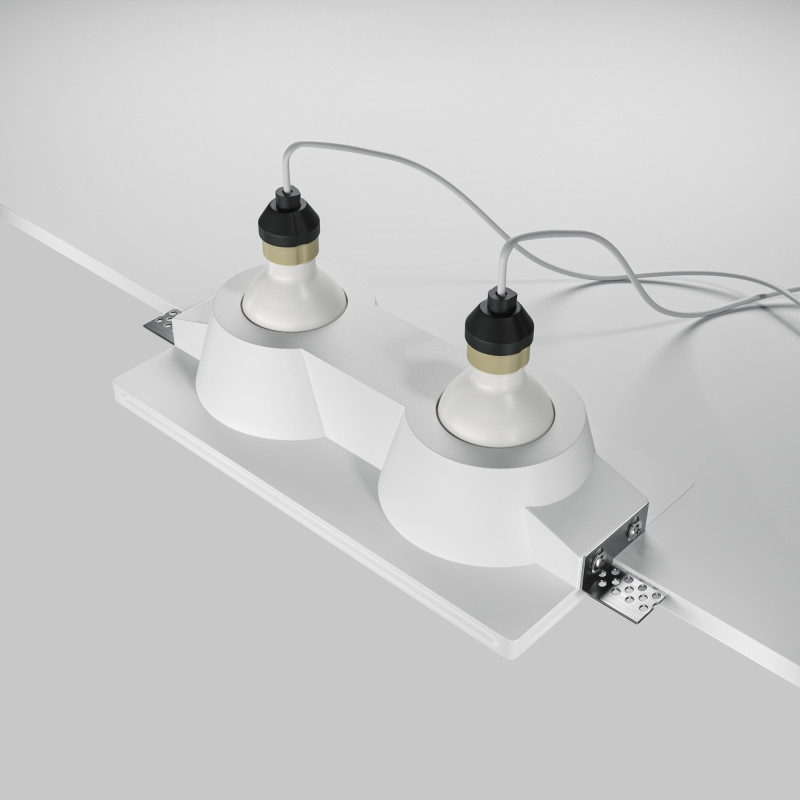 Встраиваемый светильник 23,3*12*5 см, 2*GU10, 12W, Maytoni Technical Gyps Modern DL002-DW-02-W белый