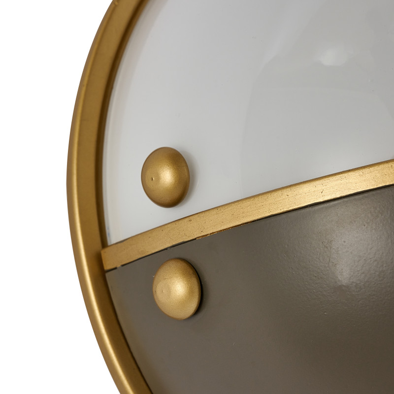 Бра Favourite Radius 2935-1W, D110*W215*H215, каркас золотого цвета, плафон из стекла цвета опала, декоративная вставка черного цвета